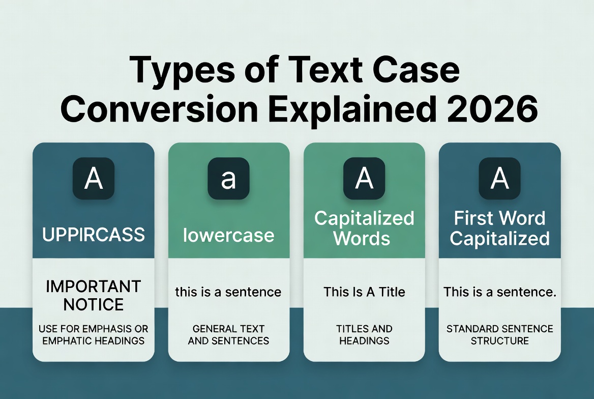 Types of Text Case Infographic