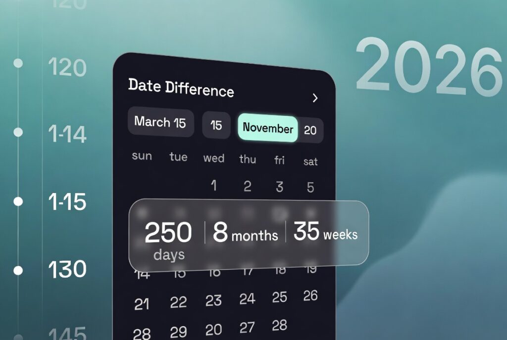 Date Difference Calculator Guide: Calculate Exact Days, Months & Years Between Dates in 2026